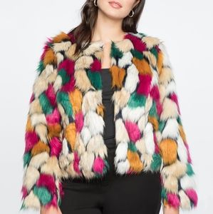 NWT Eloquii Cropped Faux Fur Coat 18/20